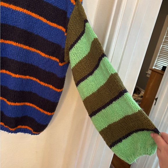 Urban Outfitters Blue and Green Striped Crewneck Sweater - Picture 5 of 5